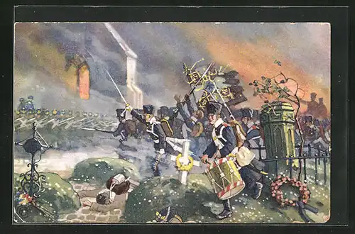 AK Völkerschlacht 1813 - General Bülows Sieg bei Grossbeeren, Befreiungskriege