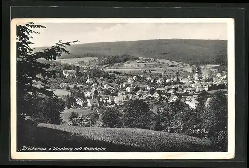 AK Brückenau, Teilansicht vom Sinnberg mit Rhönheim