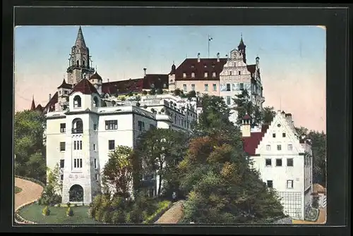 AK Sigmaringen, Blick zum Schloss