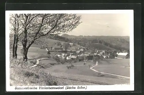 AK Hinterhermsdorf, Panoramablick zum Ort