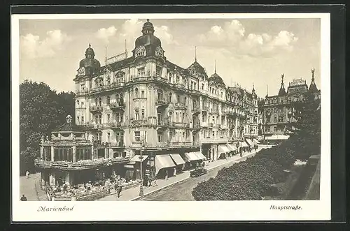 AK Marienbad, Blick zur Hauptstrasse