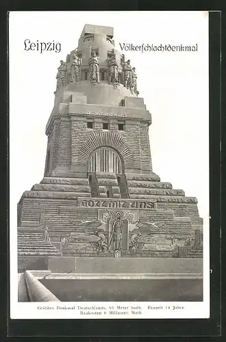 AK Leipzig, Völkerschlachtdenkmal, Vorderansicht