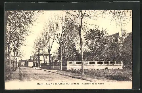 AK Ligny-le-Chatel, Avenue de la Gare