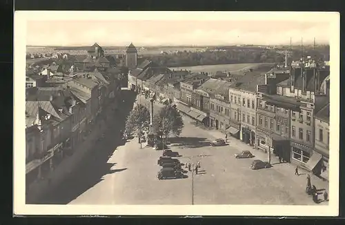 AK Jung Bunzlau / Mlada Boleslav, Marktplatz aus der Vogelschau