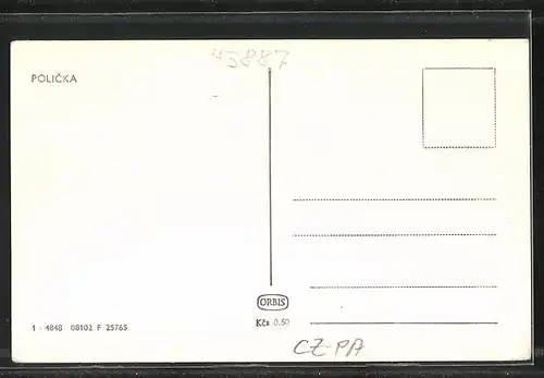 AK Policka, Gebäudeansicht von der Strassé