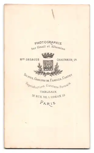 Fotografie V. Chastanier, Paris, 18 Rue de l'Odéon, Portrait charmanter Herr mit Vollbart