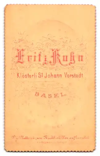 Fotografie F. Kuhn, Basel, Portrait bildschönes Fräulein mit Flechtdutt