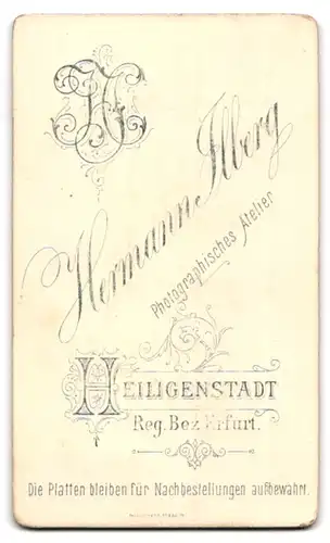 Fotografie Hermann Ilberg, Heiligenstadt, Portrait eines elegant gekleideten Fräuleins mit Brosche am Kleiderkragen