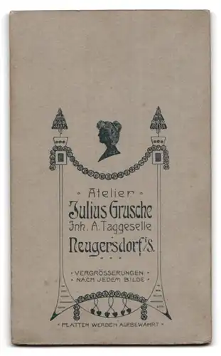 Fotografie Julius Grusche, Neugersdorf i. S., Portrait stattlicher Herr mit Schnurrbart