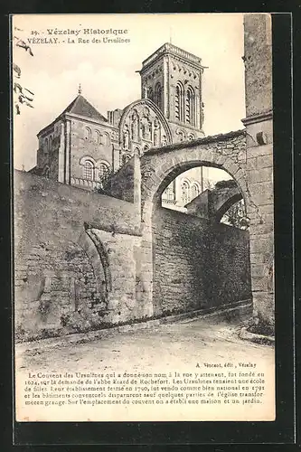 AK Vezelay, La Rue des Ursulines