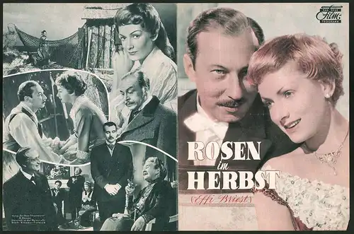 Filmprogramm DNF, Rosen im Herbst, Ruth Leuwerik, Bernhard Wicki, Regie: Rudolf Jugert