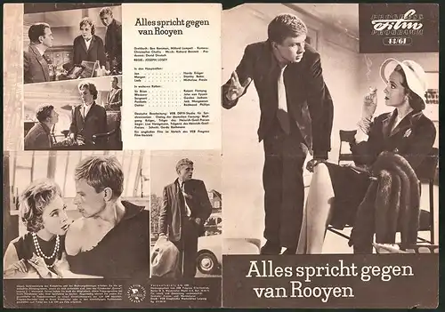 Filmprogramm PFP Nr. 43 /61, Alles spricht gegen van Rooyen, Hardy Krüger, Stanley Baker, Regie: Joseph Losey