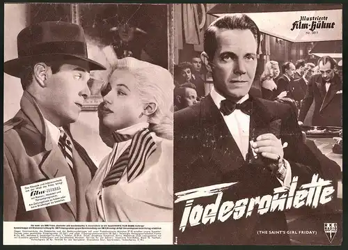 Filmprogramm IFB Nr. 3811, Todesroulette, Louis Hayward, Naomi Chance, Regie: Seymour Friedman