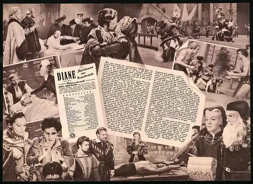 Filmprogramm IFB Nr. 3466, Diane - Kurtisane von Frankreich, Lana Turner, Pedro Armendariz, Regie: David Miller