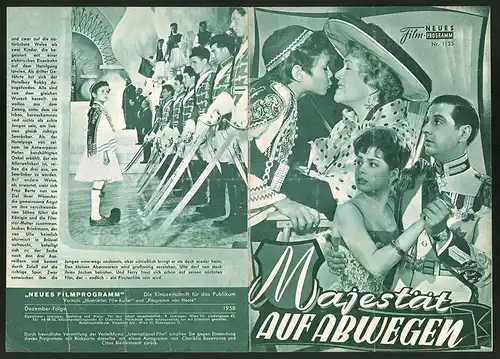 Filmprogramm NFP Nr. 1135, Majestät auf Abwegen, Fita Benkhoff, Oliver Grimm, Regie: R. A. Stemmle