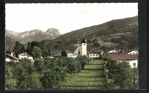 AK Feilnbach, Gesamtansicht mit Kirche und Wendelstein