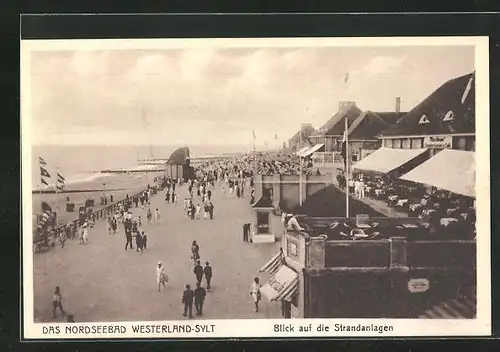 AK Westerland / Sylt, Blick auf die Strandanlagen
