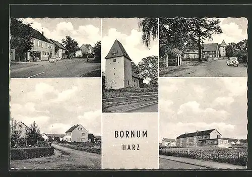AK Bornum / Harz, Kirche, Gebäudeansichten