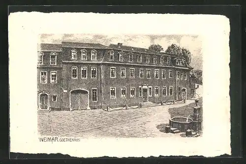 Künstler-AK Weimar, am Goethehaus