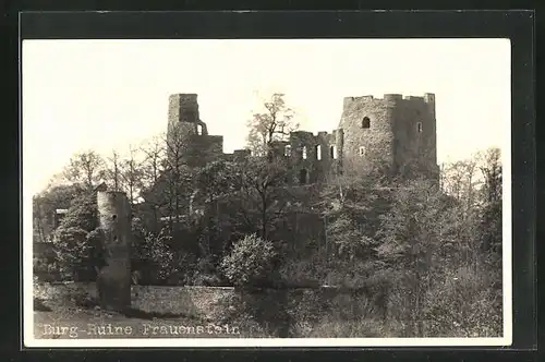 AK Frauenstein, Blick zur Burg-Ruine