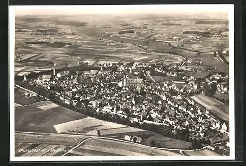 AK Dinkelsbühl, Ortsansicht vom Flugzeug aus