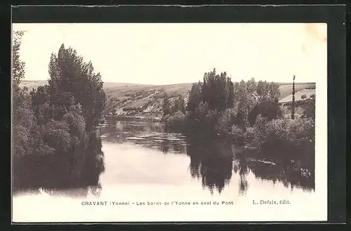 AK Cravant, les bords de l'Yonne en aval du Pont