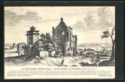 Künstler-AK Lézinnes, le Chateau