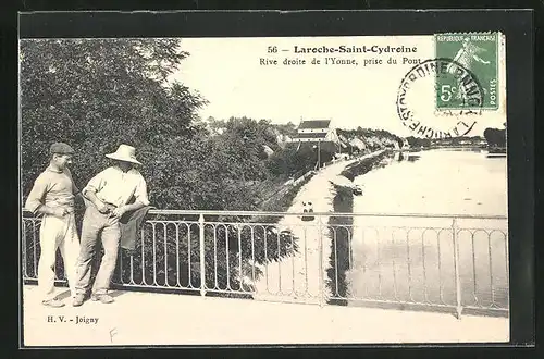 AK Laroche-Saint-Cydroine, Rive droite de l'Yonne, prise du Pont