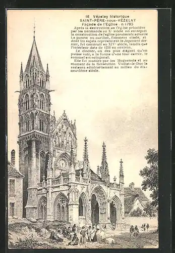 AK Saint-Père-sous-Vézelay, Facade de l`Eglise