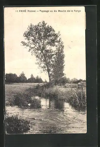 AK Saint-Privé, Paysage vu du Moulin de la Forge