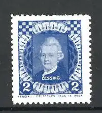 Reklamemarke Dichter Gotthold Ephraim Lessing im Portrait