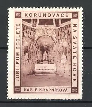 Reklamemarke Kaple Krápniková, Jubileum 200 Leté Korunovace na Svate Hore 1732-1932