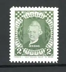 Reklamemarke Dichter Gotthold Ephraim Lessing im Portrait