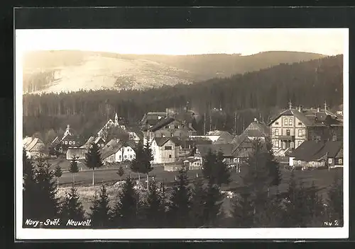 AK Neuwelt, Panoramablick auf den Ort