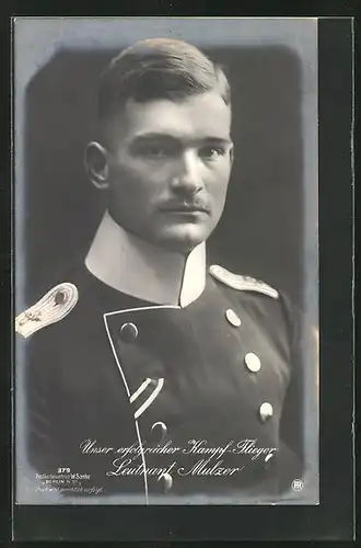 Foto-AK Sanke Nr. 379: Kampf-Flieger Leutnant Mulzer in Uniform