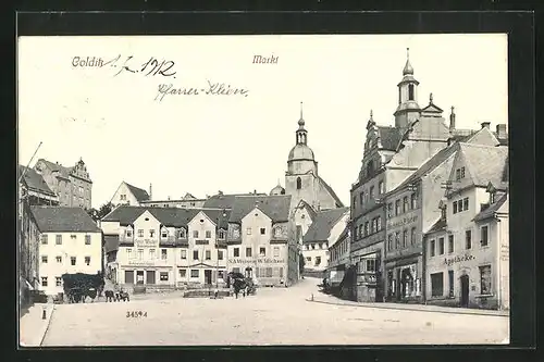AK Colditz, Markt, Colonialwaren Hermann Weichert
