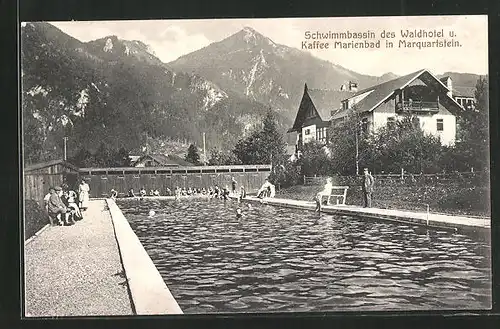 AK Marquartstein, Schwimmbassin des Waldhotel Marienbad