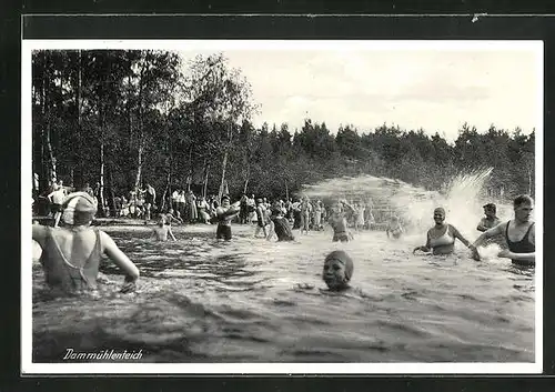 AK Dahlen, Dammühlenteich mit Badegästen