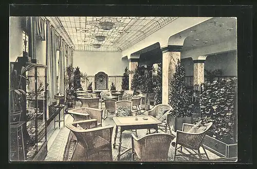 AK Nürnberg, Sendig Hotel, Wintergarten im Württemberger Hof