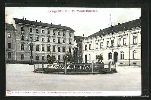 AK Lengenfeld, Partie am Moritz-Brunnen