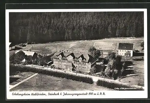 AK Steinbach b. Johanngeorgenstadt, Hotel Waldfrieden aus der Vogelschau, Fliegeraufnahme