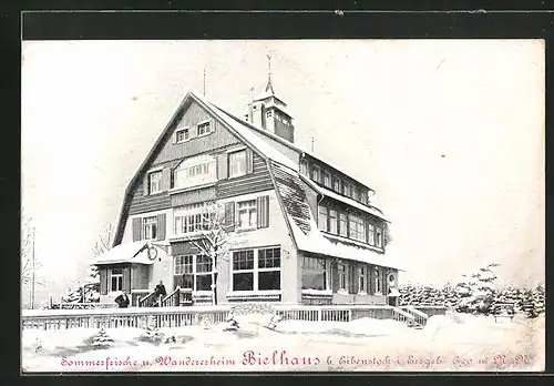 AK Eibenstock i. Erzgeb., Gasthaus Bielhaus im Schnee
