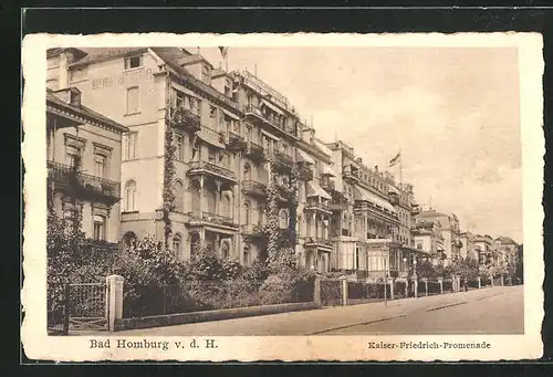 AK Bad Homburg v. d. H., Partie an der Kaiser-Friedrich-Promenade