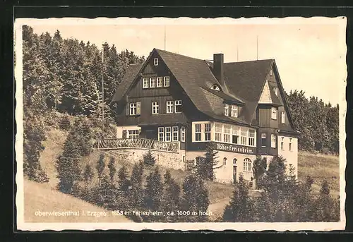 AK Oberwiesenthal i. Erzgeb., Blick zum Ferienheim