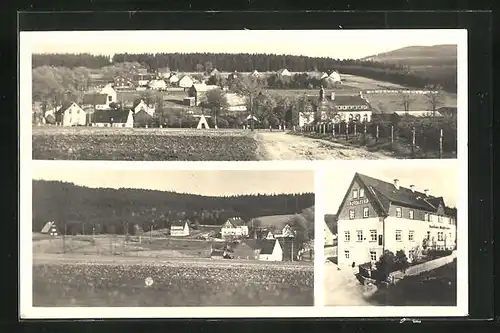 AK Neudorf i. Erzgeb., Totalansicht mit Gasthaus