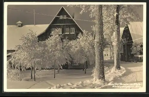 AK Dippoldiswalde / Erzgeb., Gasthof Geissler im Winter