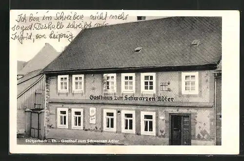 AK Stützerbach i. Th., Gasthof zum schwarzen Adler