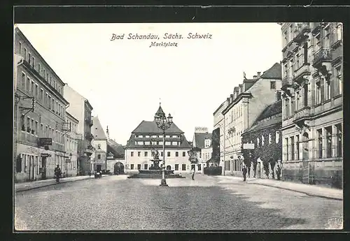 AK Bad Schandau / Sächs. Schweiz, Marktplatz