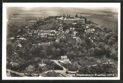 AK Augustusburg / Erzg., Schloss, Fliegeraufnahme