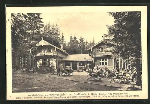 AK Brotterode i. Thür., Gasthaus Waldschänke Dreiherrenstein